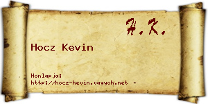 Hocz Kevin névjegykártya
